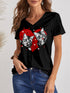 FAM-FAM Cat V-Neck T-Shirt with heart design