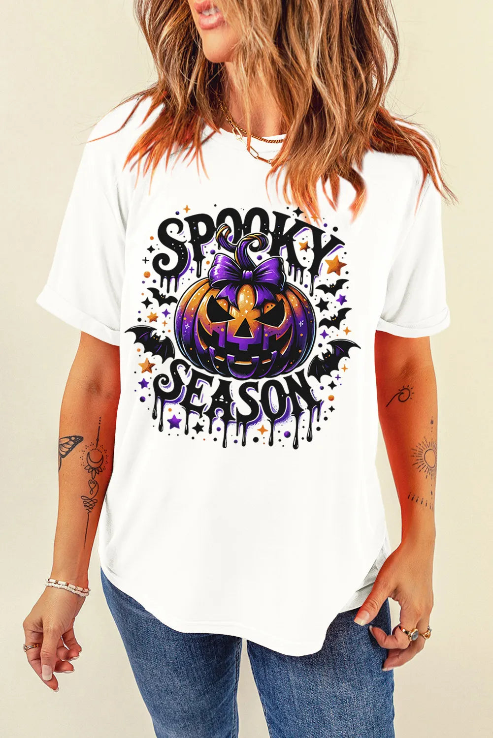White T-shirt with Jack-O&