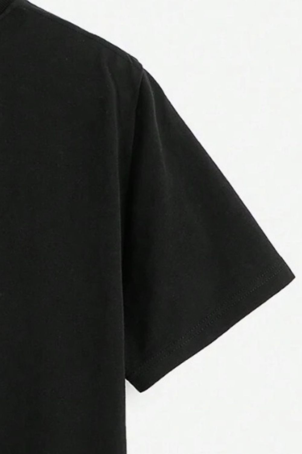 Close-up of black T-shirt sleeve
