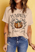 Pumpkin graphic round neck short sleeve t-shirt front view