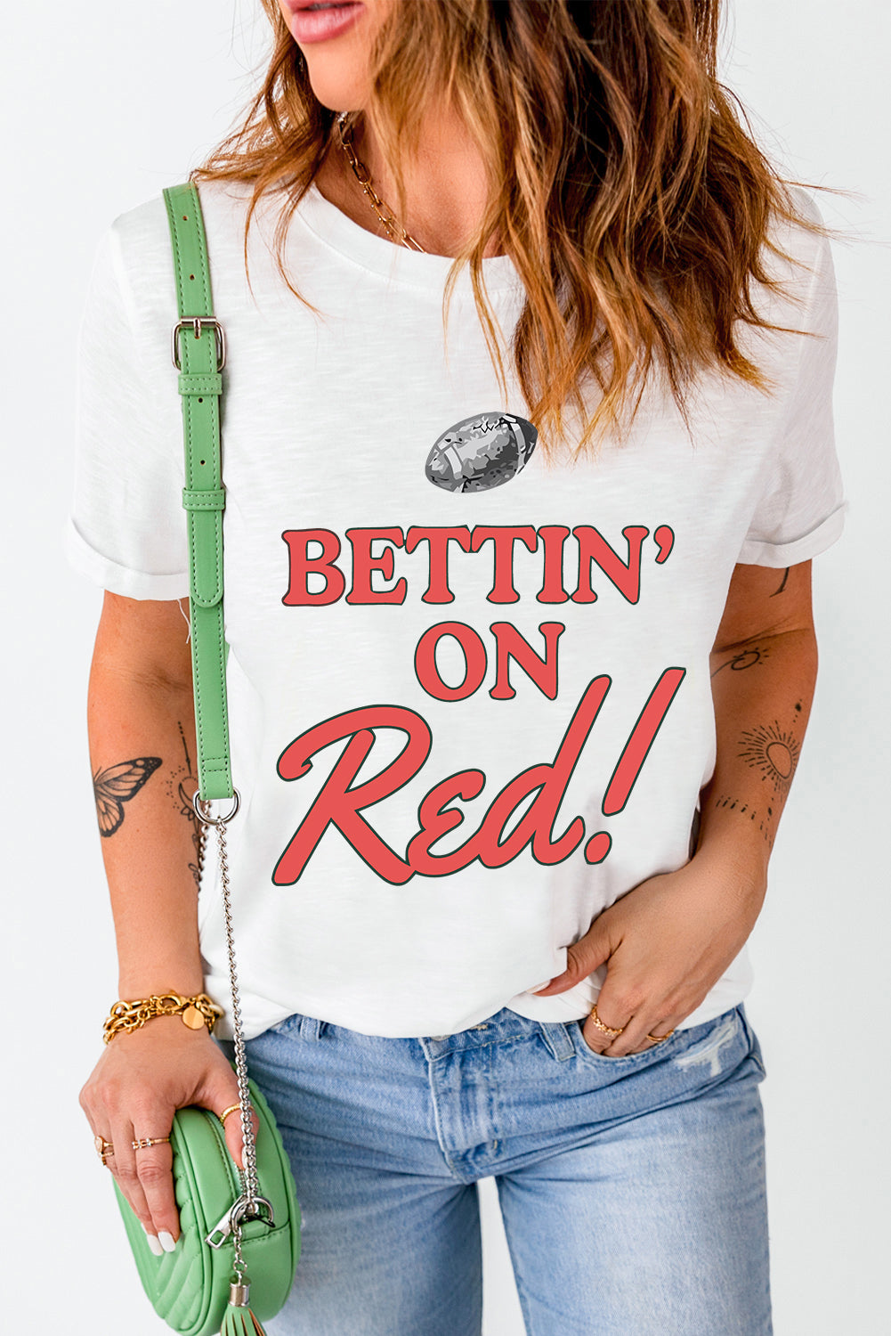 White T-shirt featuring &