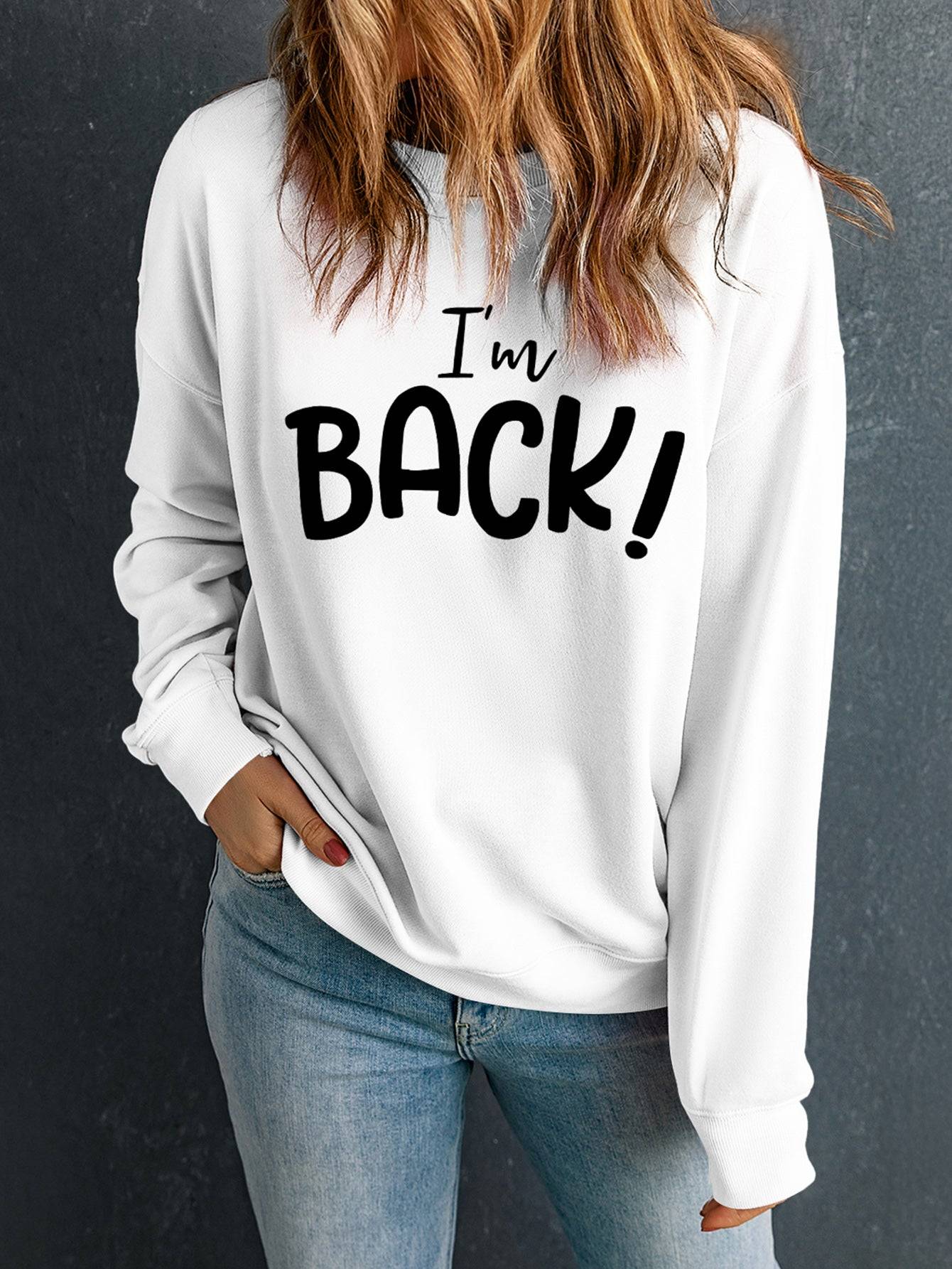White sweatshirt with &