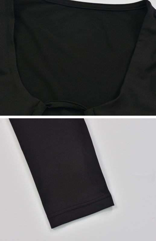 Ausgehöhlte Schnür-Langarmbluse mit V-Ausschnitt und sexy Damen-T-Shirt