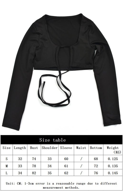 Ausgehöhlte Schnür-Langarmbluse mit V-Ausschnitt und sexy Damen-T-Shirt