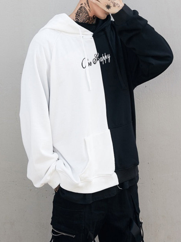 Black and white smiley sweatshirt, front view