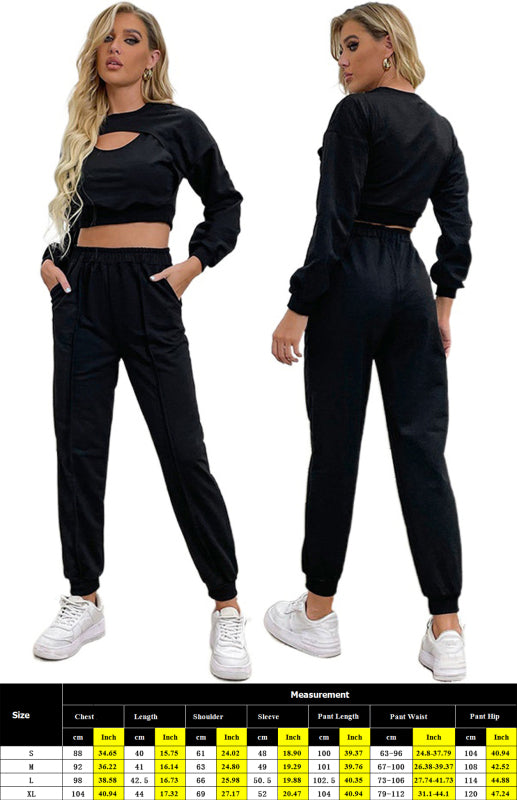 Damenmode Hohl Sport Casual Anzug