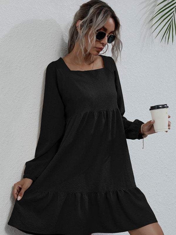 Neues Produkt langärmliges, langärmliges Basis-Modekleid
