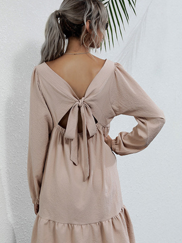 Neues Produkt langärmliges, langärmliges Basis-Modekleid