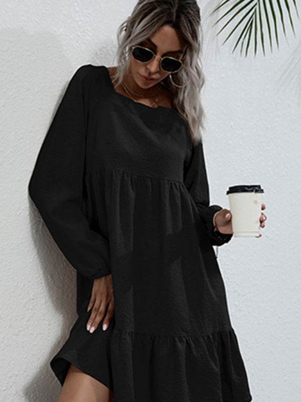 Neues Produkt langärmliges, langärmliges Basis-Modekleid
