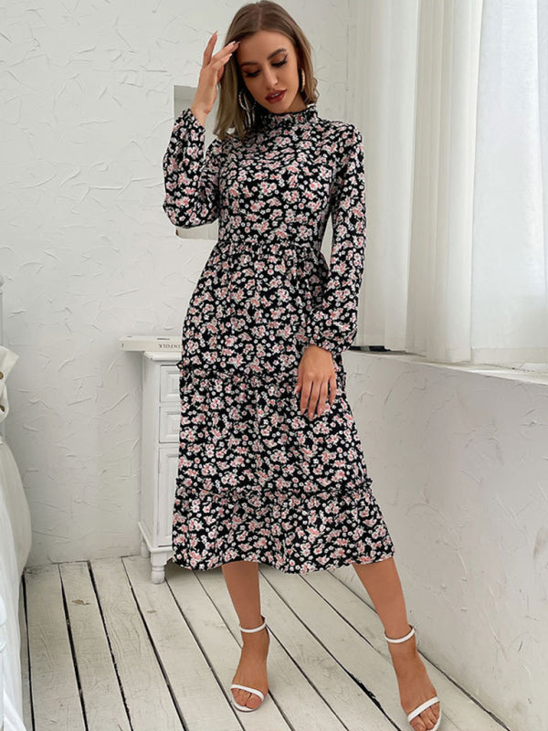 New product long -sleeved long -sleeved base fashion dress