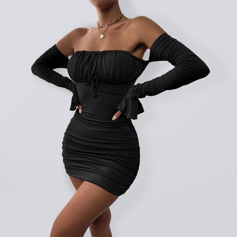 Robe portefeuille sexy à la mode, robe courte à lacets