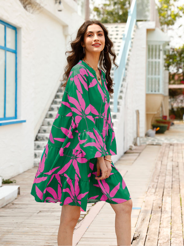 Robe babydoll à imprimé floral pour femmes