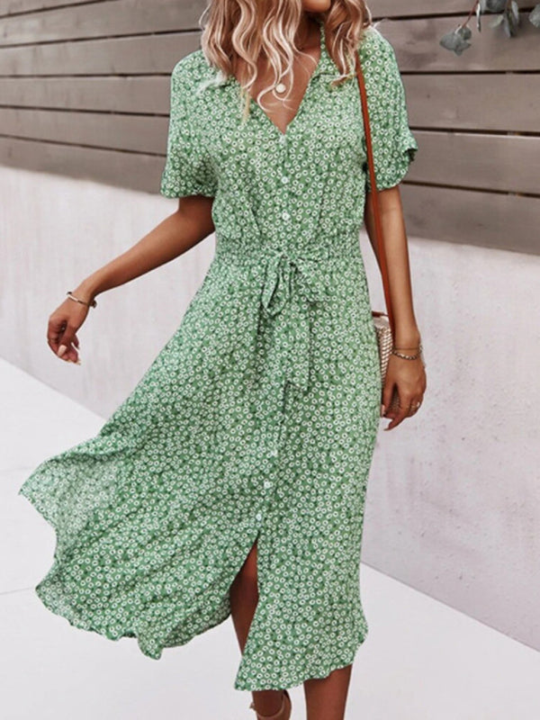 Robe streamer à grands imprimés, style resort décontracté, printemps et été