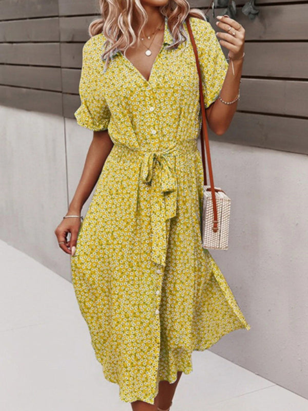 Robe streamer à grands imprimés, style resort décontracté, printemps et été