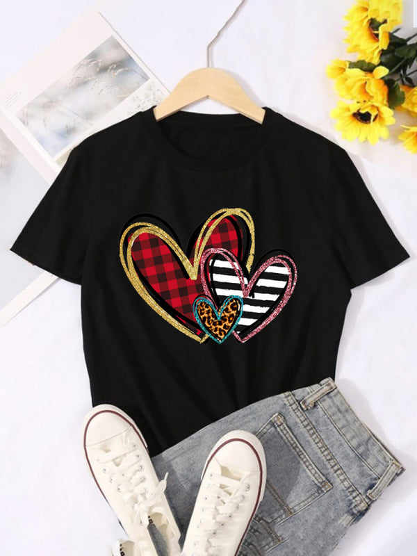 Kurzarm-T-Shirt mit Grafikdruck für Damen