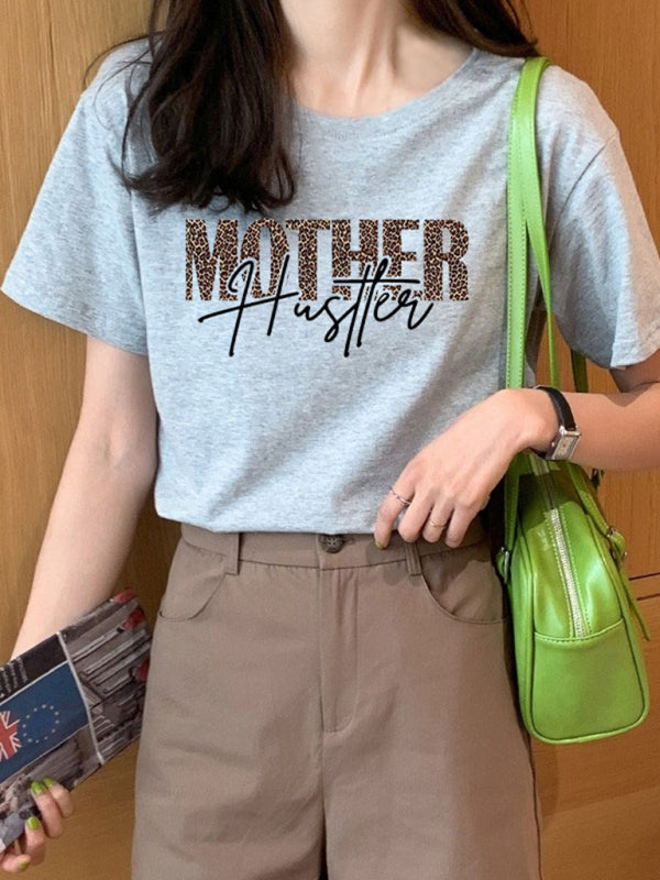 "Mother Hustler – Lässiges bedrucktes T-Shirt"