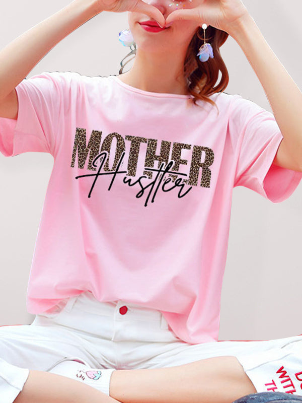 "Mother Hustler – Lässiges bedrucktes T-Shirt"