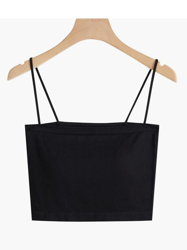 Camisole courte tricotée à haute élasticité pour femme