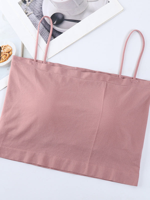 Camisole courte tricotée à haute élasticité pour femme