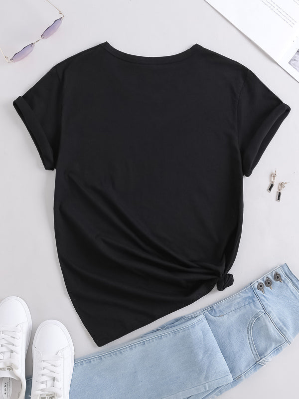 Süßes Rundhals-T-Shirt mit Leoparden-Häschen