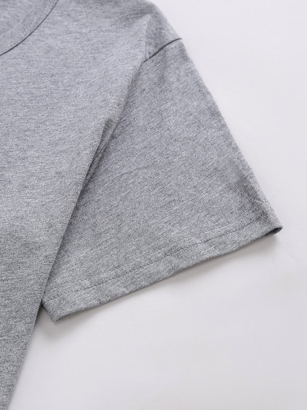 Lässiges T-Shirt mit Rundhalsausschnitt und Hasen-Print