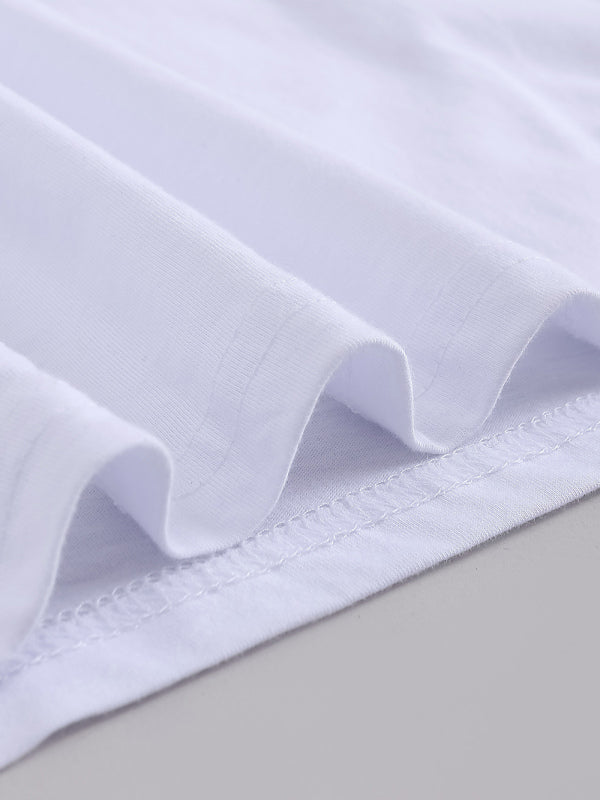 Lässiges T-Shirt mit Rundhalsausschnitt und Hasen-Print