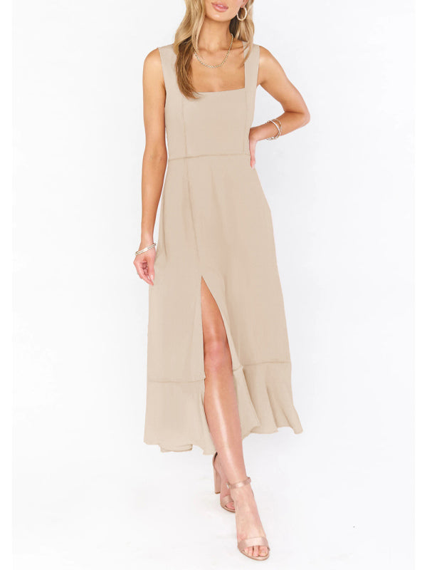 Elegantes und modisches französisches High-End-Sense-Kleid mit Schlitz für Pendler