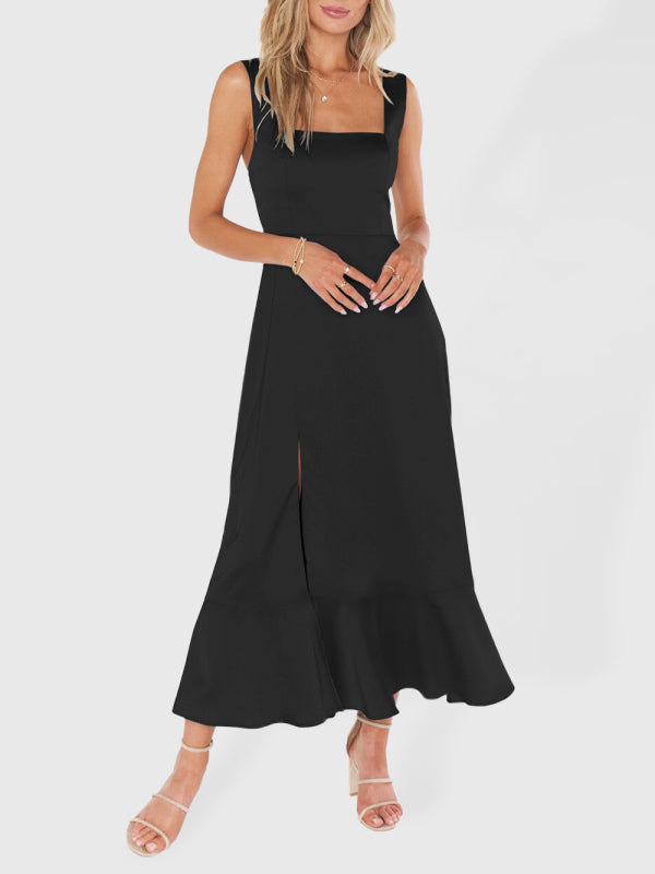 Elegantes und modisches französisches High-End-Sense-Kleid mit Schlitz für Pendler