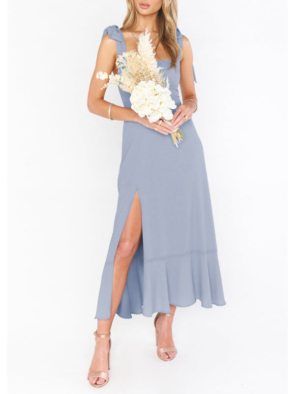 Elegantes und modisches französisches High-End-Sense-Kleid mit Schlitz für Pendler