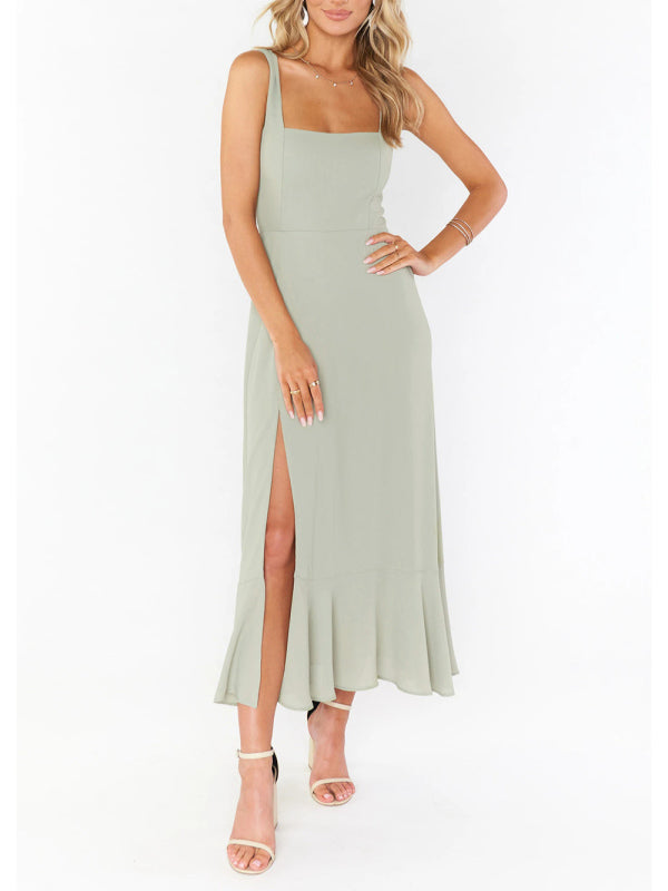 Elegantes und modisches französisches High-End-Sense-Kleid mit Schlitz für Pendler