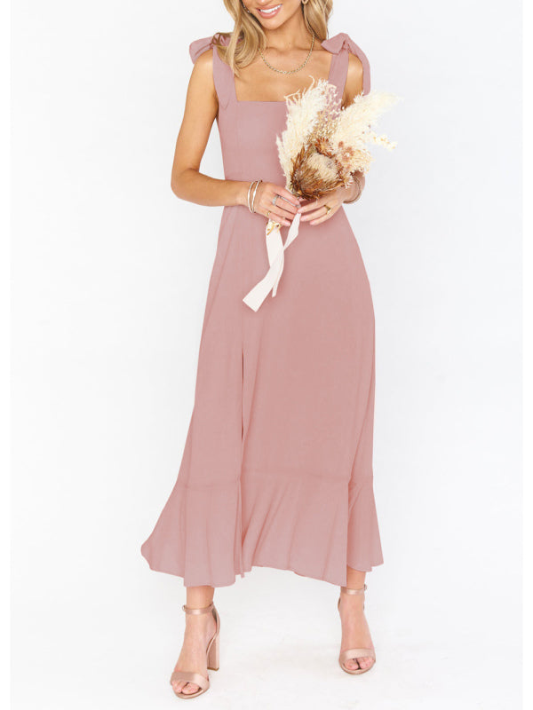 Elegantes und modisches französisches High-End-Sense-Kleid mit Schlitz für Pendler