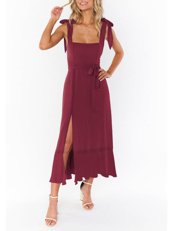 Elegantes und modisches französisches High-End-Sense-Kleid mit Schlitz für Pendler