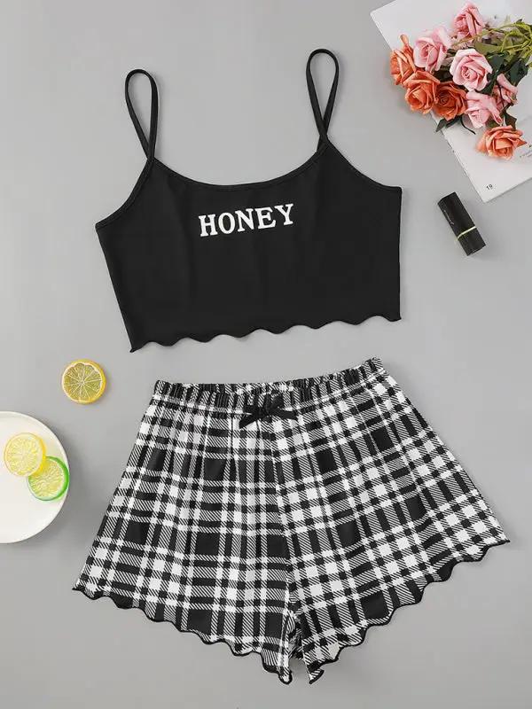 Black camisole with &