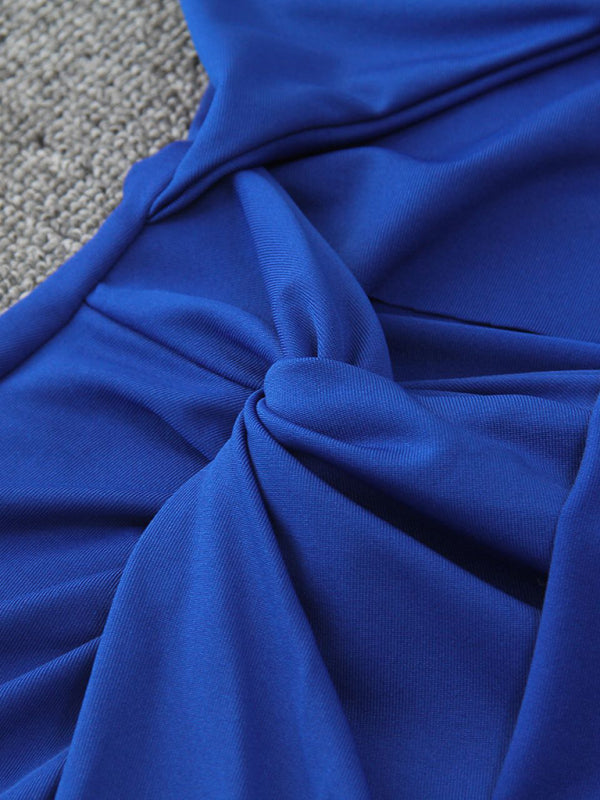 Damen-Kleid mit umwickeltem Brustgurt, sexy, hohl, seitlich geschlitzt