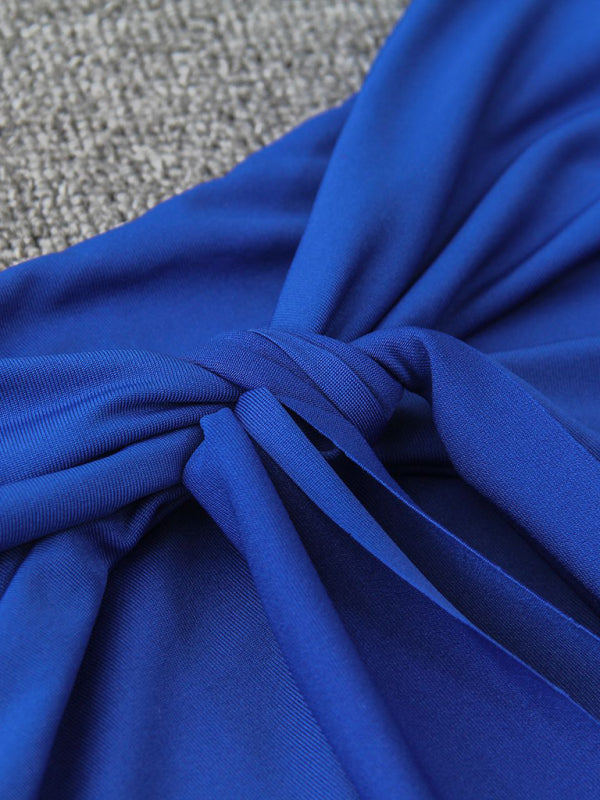 Damen-Kleid mit umwickeltem Brustgurt, sexy, hohl, seitlich geschlitzt