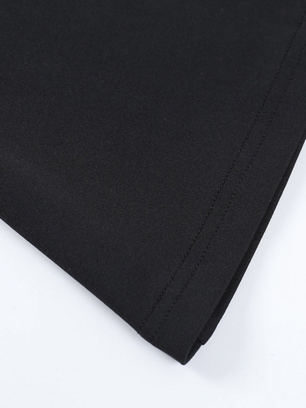 Sexy Spitzennaht, gewellter Ausschnitt, rückenfreies Trägerpaket, Hüftkleid in A-Linie