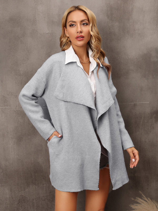 Neuer Damen-Strickmantel mit langem Abschnitt, Persönlichkeit, Mode und Temperament, OL Tongle