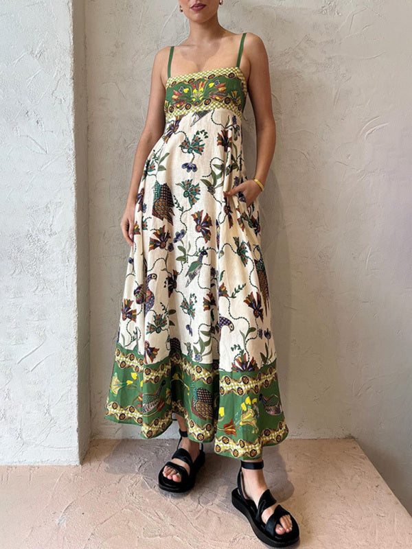 Nouvelle robe sexy sans manches à imprimé fronde