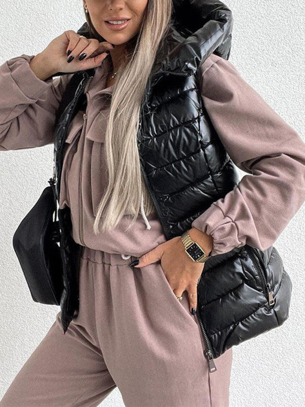 Neu Damenmode Mantel Haremshose Casual Sports Zweiteiliges Set