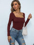 Brown ribbed knitted jumpsuit with long sleeves