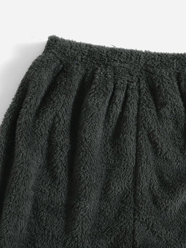 Plüschiges, lässiges, zweiteiliges Heimset mit Weste und Hose