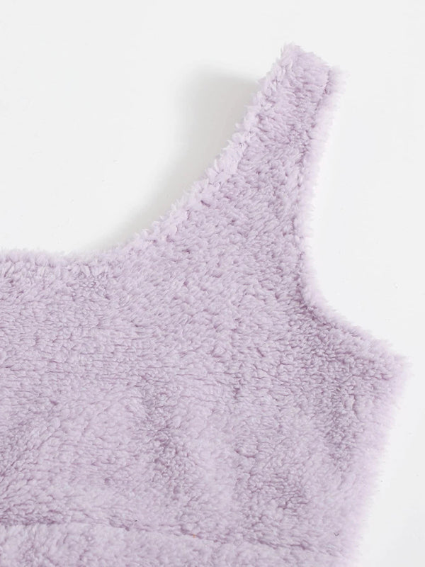 Plüschiges, lässiges, zweiteiliges Heimset mit Weste und Hose