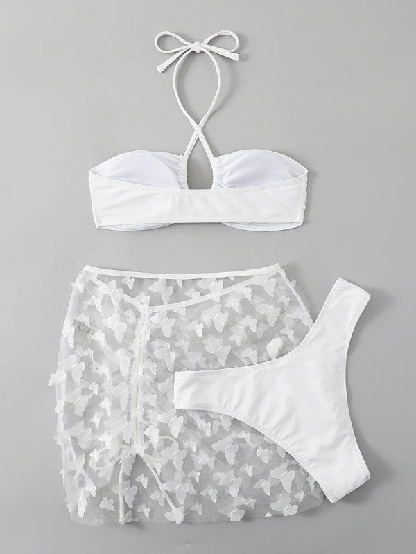 Maillot de bain trois pièces, jupe, bikini fendu, sexy, à bretelles, pour femmes, nouvelle collection