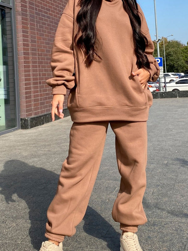 Lässiges zweiteiliges Damen-Set mit Kapuzensweatshirt