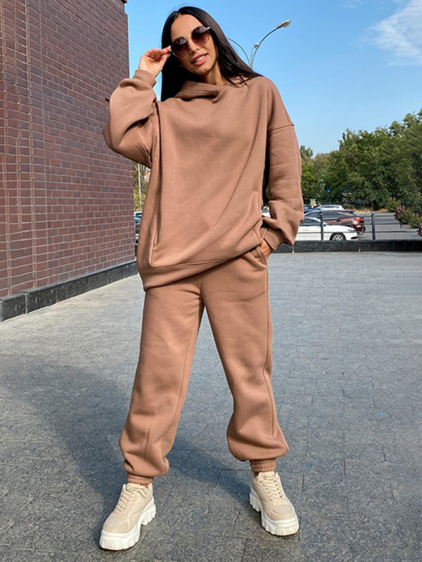 Lässiges zweiteiliges Damen-Set mit Kapuzensweatshirt