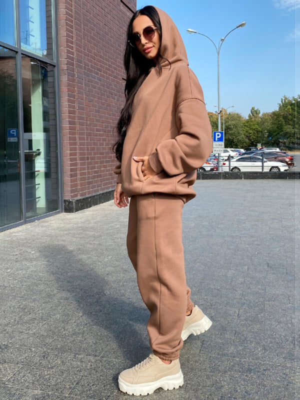 Lässiges zweiteiliges Damen-Set mit Kapuzensweatshirt