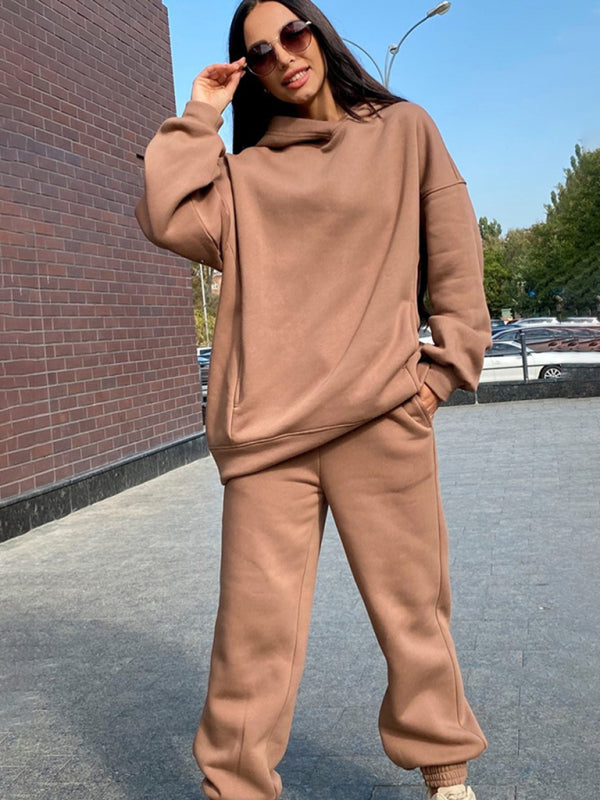 Lässiges zweiteiliges Damen-Set mit Kapuzensweatshirt