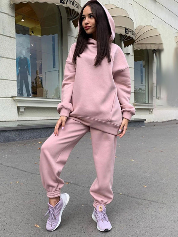 Lässiges zweiteiliges Damen-Set mit Kapuzensweatshirt