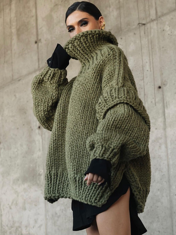 Pull à manches longues et col roulé pour femme, pull moelleux, nouvelle collection