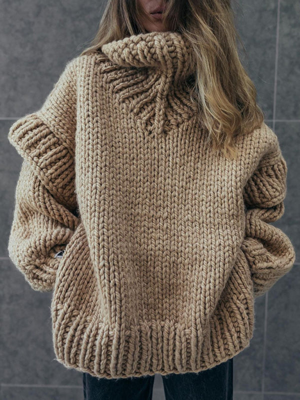 Pull à manches longues et col roulé pour femme, pull moelleux, nouvelle collection